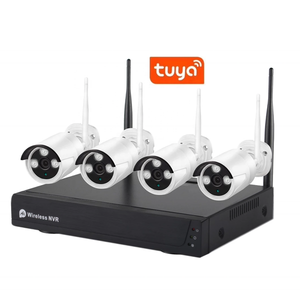 KIT 4CAM NVR Inalámbrico 4CH CCTV 1080p 3Mp / Kit sistema de cámara sin pantalla